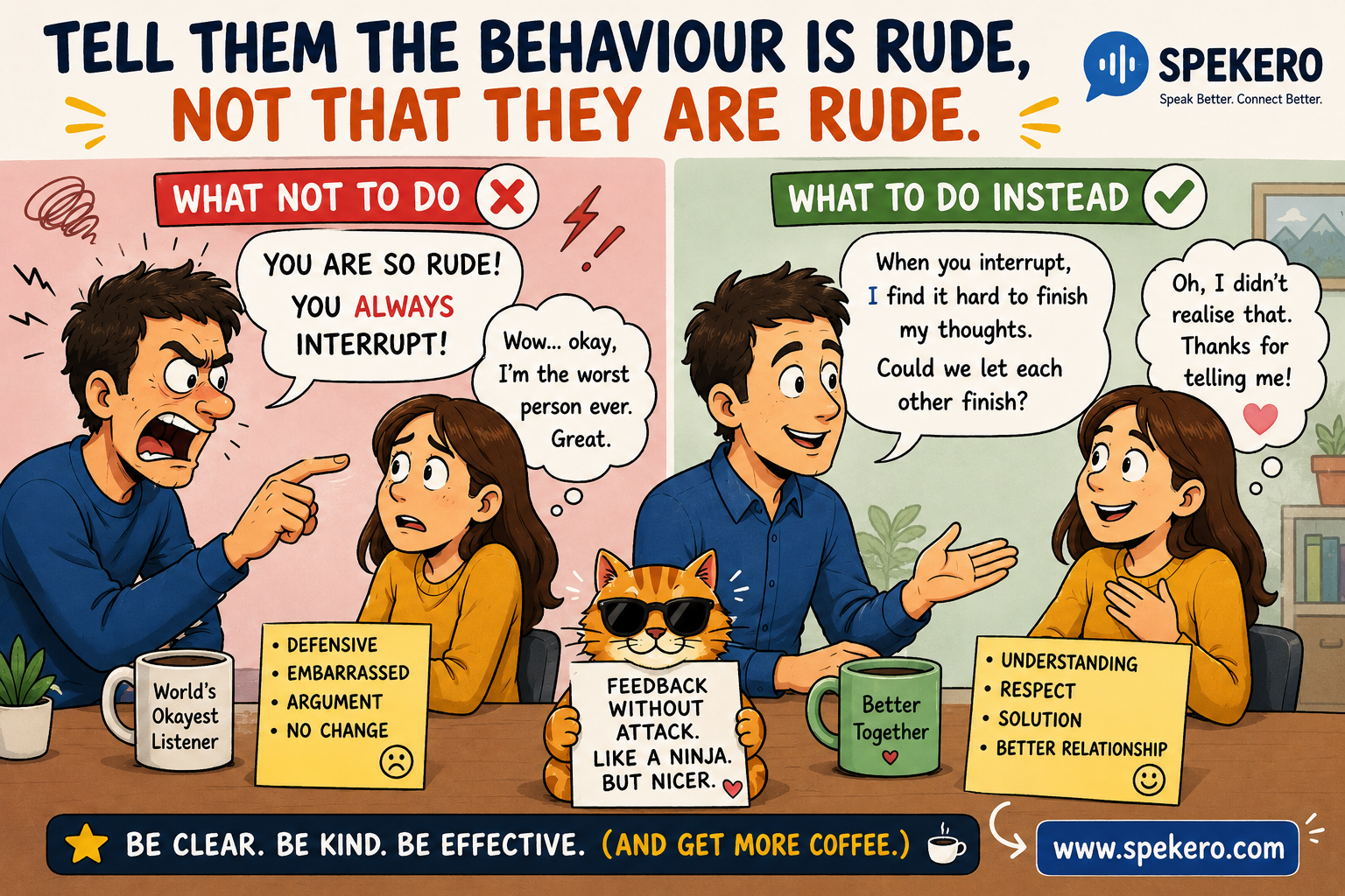 How to correct interrupting, hurtful jokes, and condescending speech