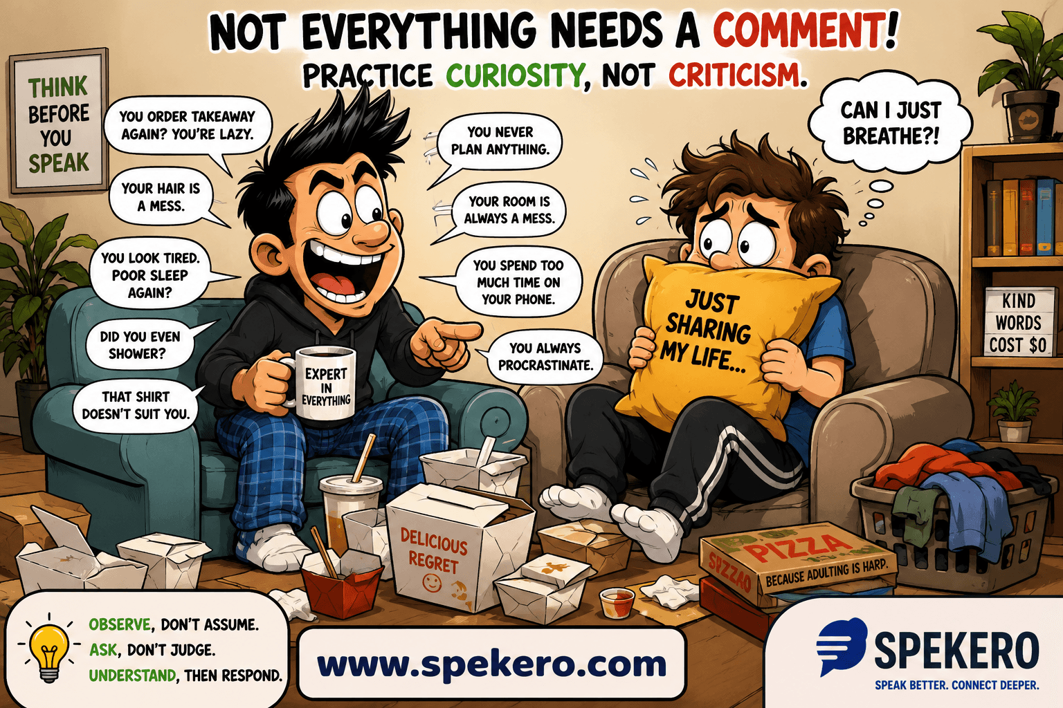 How to avoid judging others in conversations by asking before assuming
