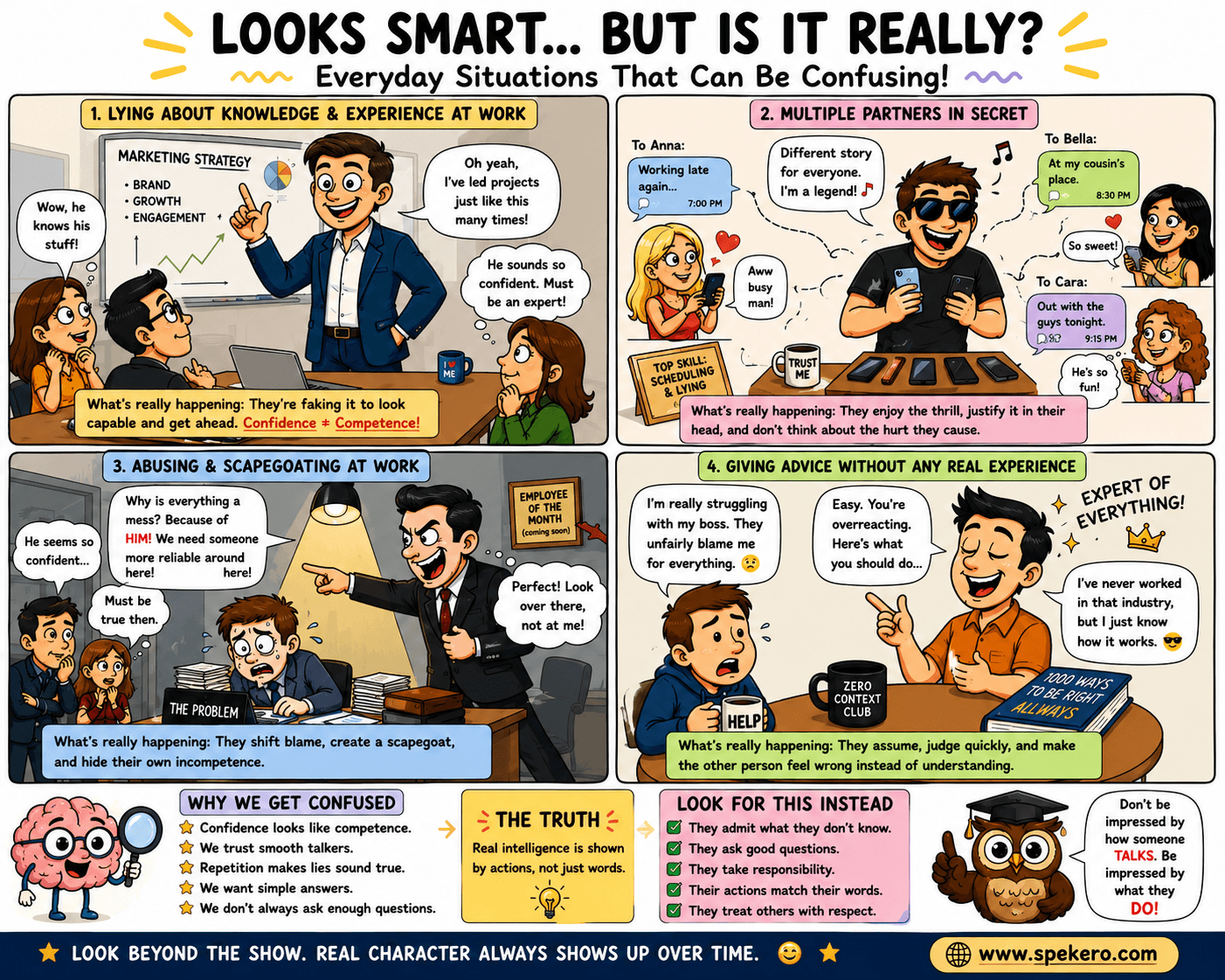 Visual guide comparing intelligent, smart and clever
