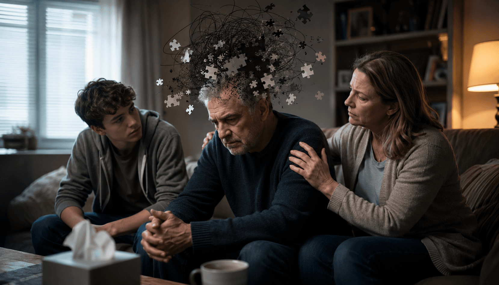 A person feeling different after brain injury while their identity is still present