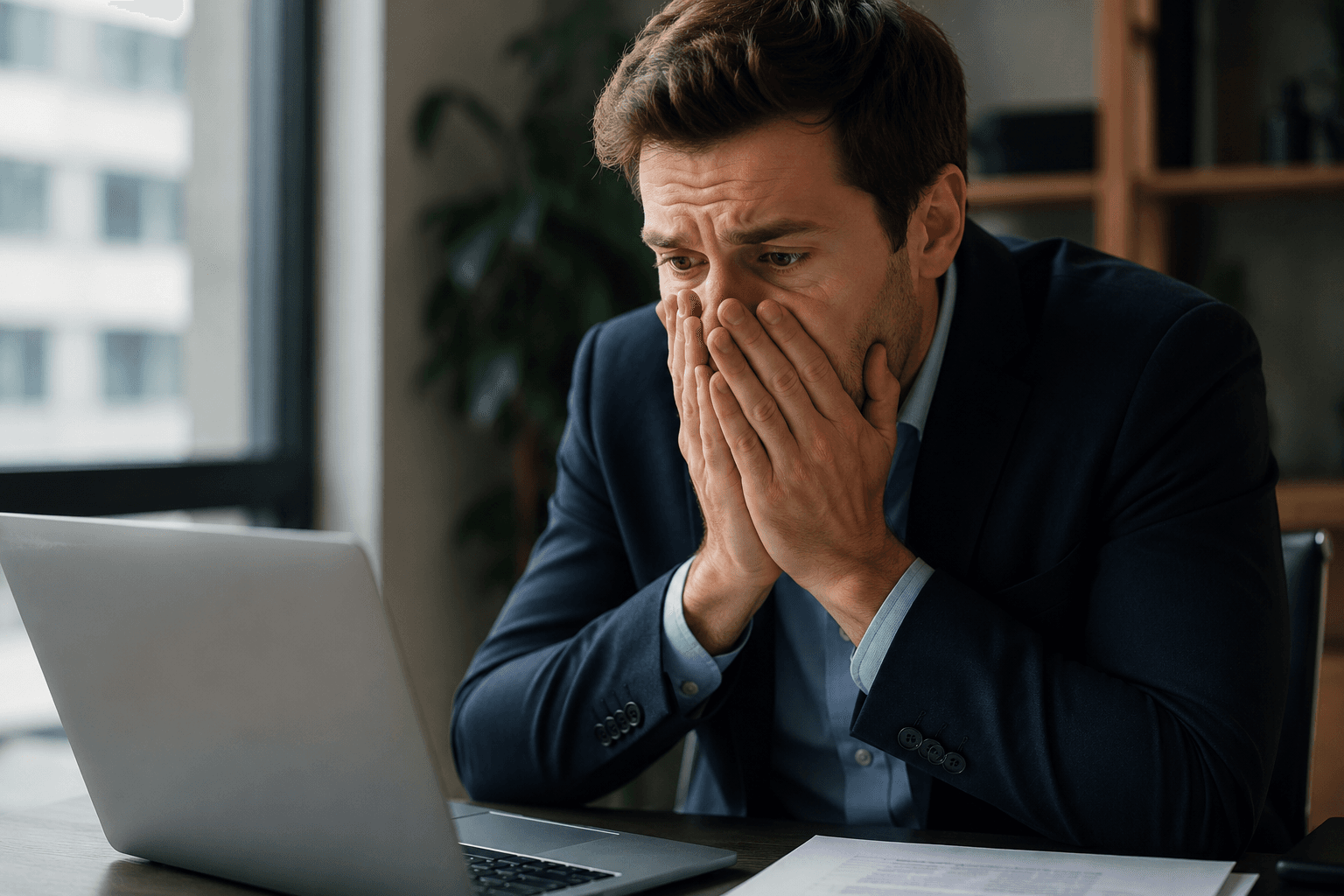 A professional feeling the pressure of admitting a workplace mistake