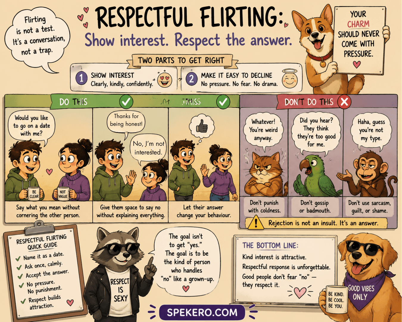 How to flirt without being creepy and handle rejection respectfully
