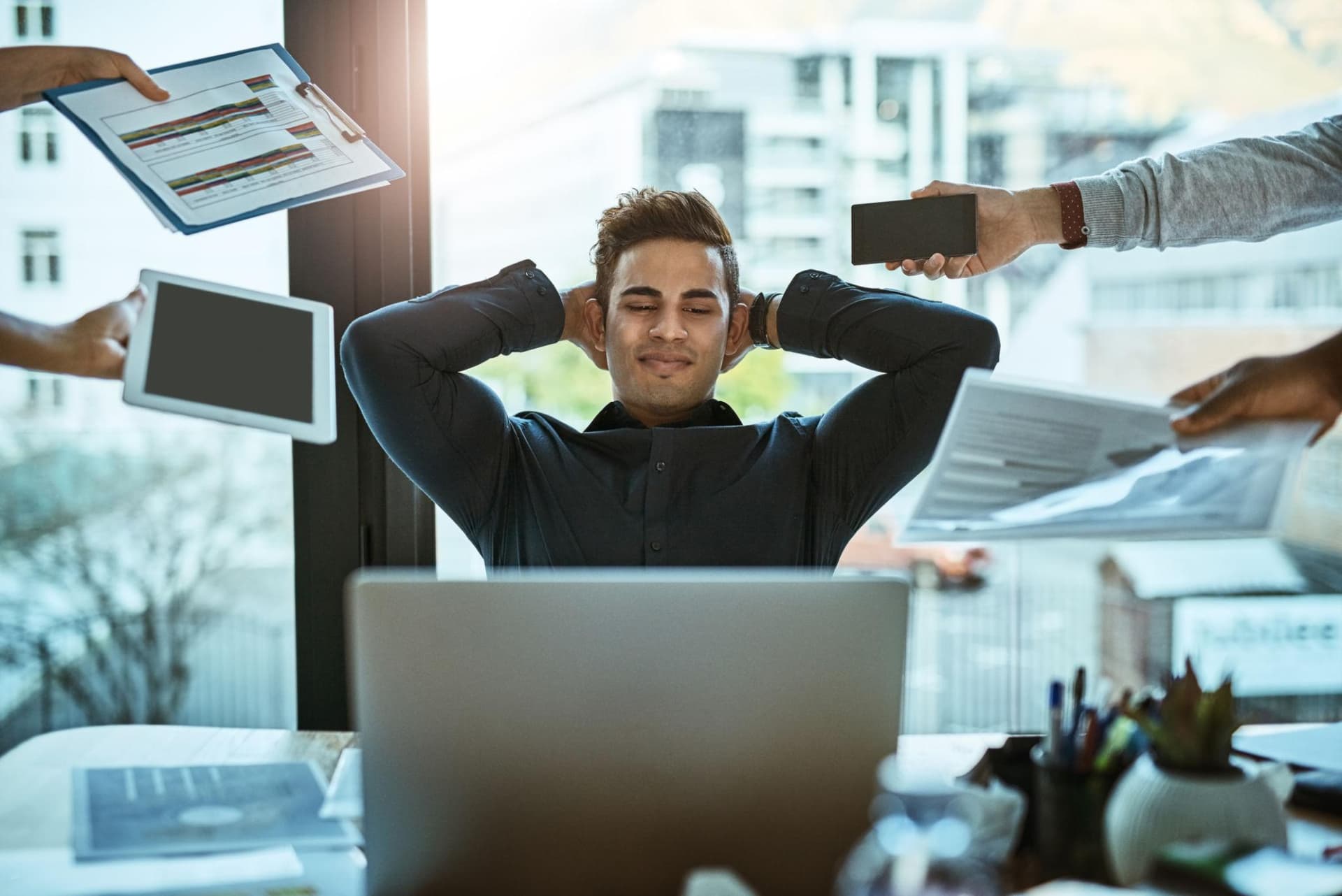 A person pausing to think before speaking with self-control