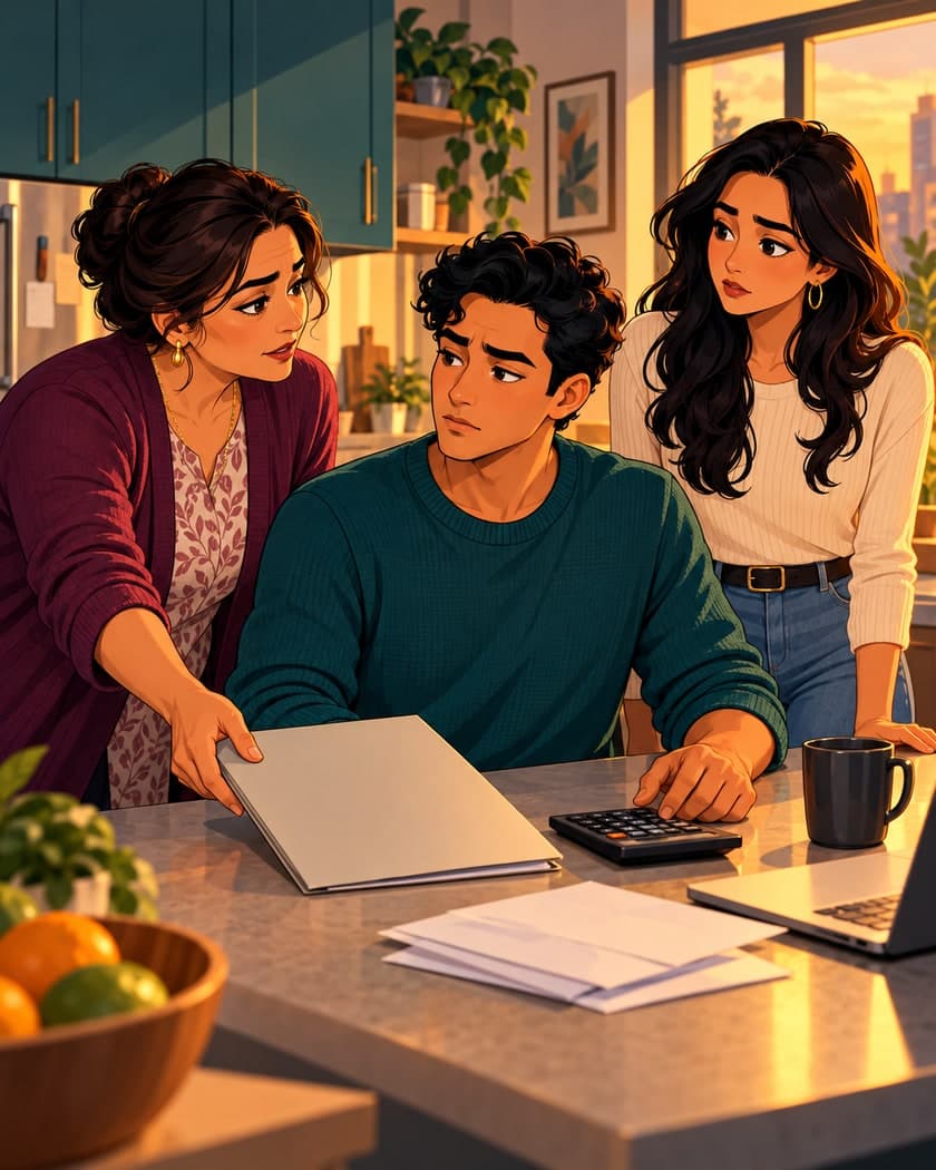 Your parent asks you to lend a large part of your savings to your sibling's new business. They say family should help family, but you have rent, bills, and no clear idea when the money would come back.