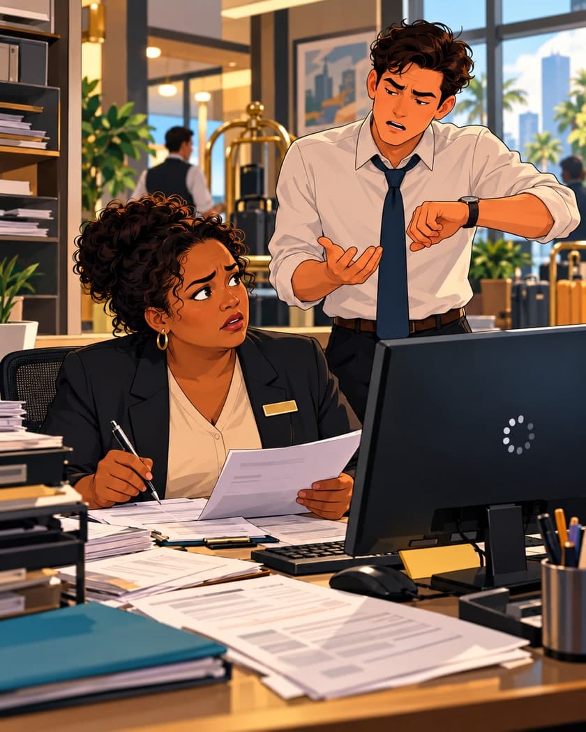 A colleague keeps saying a task should only take five minutes. When you do it, it takes much longer because the internet is slow, information is missing, and you have to find details before you can finish it properly.